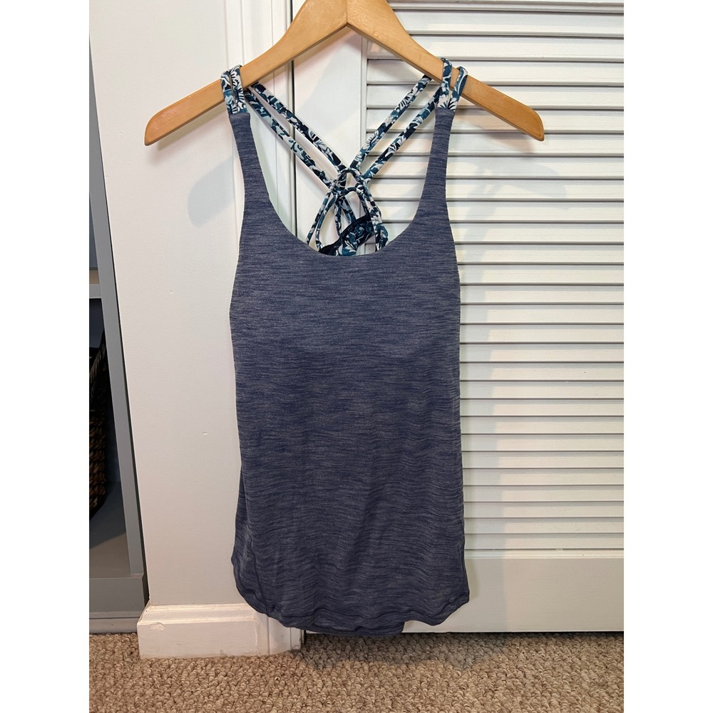 Lululemon Movement To Movement 2-In-1 Blue Tank Workout Athleisure Size 6